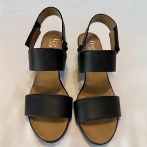 Franco Sarto Black Leather Sandals